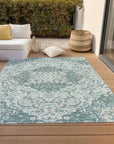 LOOMLAN Rugs Braeor Teal Washable Indoor-Outdoor Rug