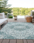 LOOMLAN Rugs Braeor Teal Washable Indoor-Outdoor Rug