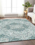LOOMLAN Rugs Braeor Teal Washable Indoor-Outdoor Rug