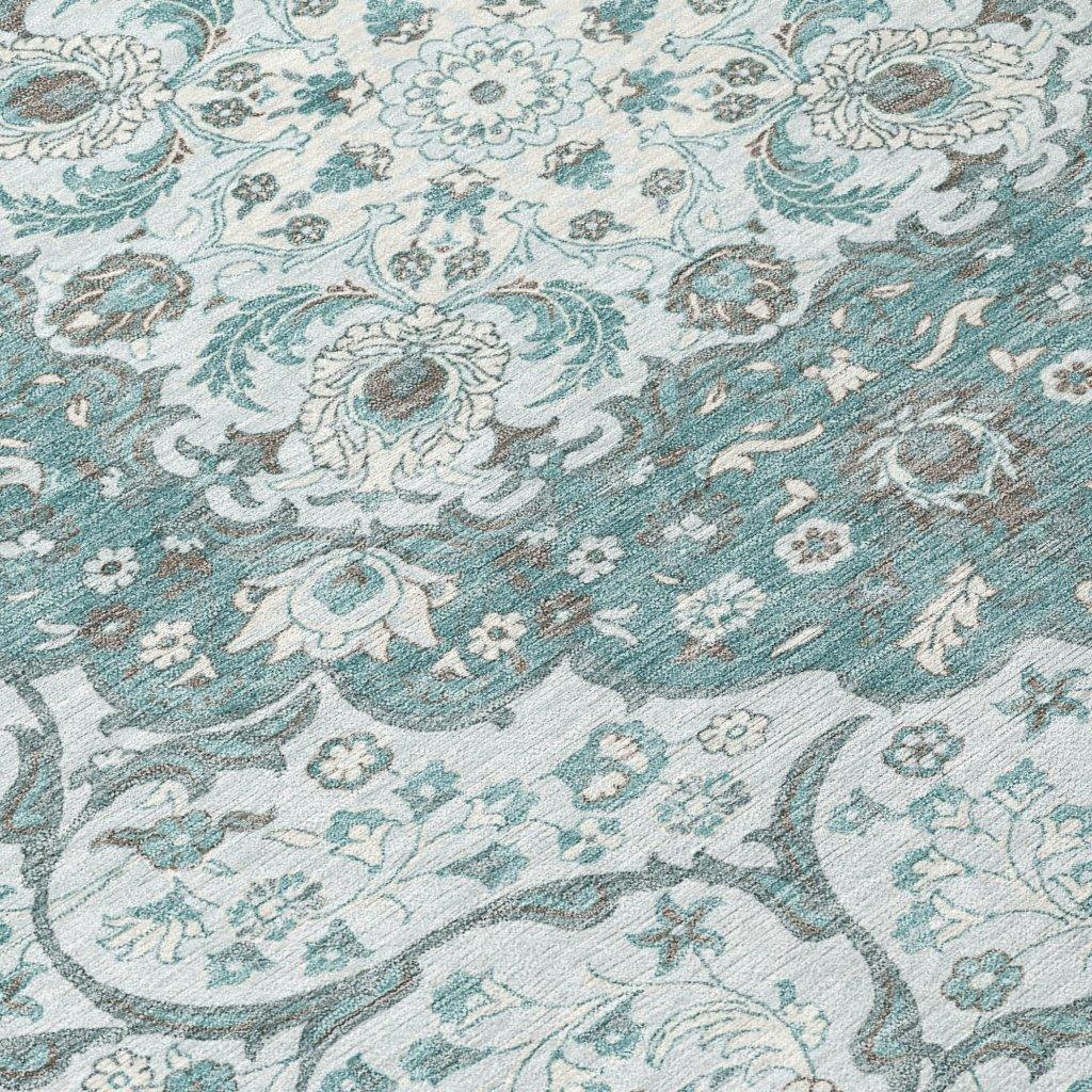 LOOMLAN Rugs Braeor Teal Washable Indoor-Outdoor Rug