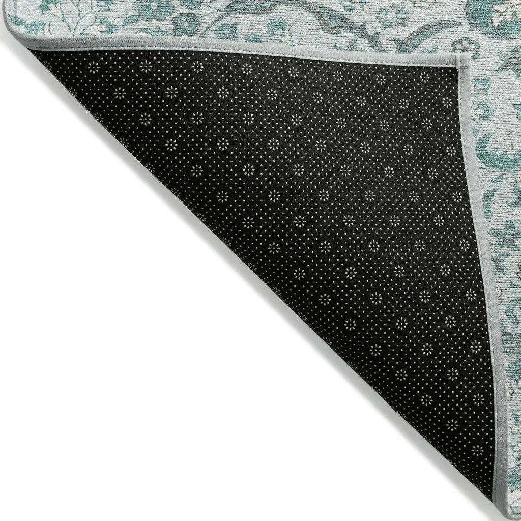 LOOMLAN Rugs Braeor Teal Washable Indoor-Outdoor Rug