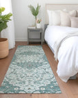 LOOMLAN Rugs Braeor Teal Washable Indoor-Outdoor Rug