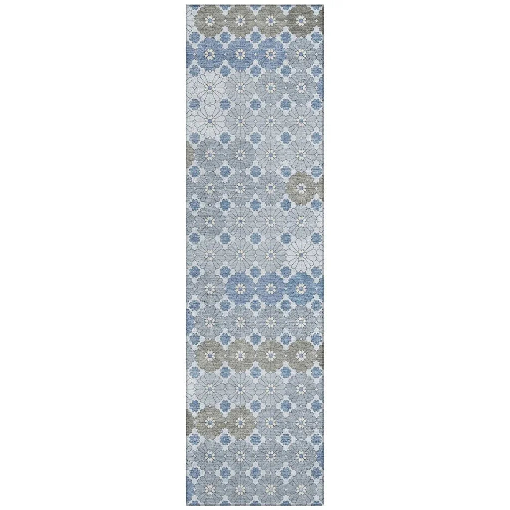 LOOMLAN Rugs Braeyn Blue Washable Indoor-Outdoor Rug
