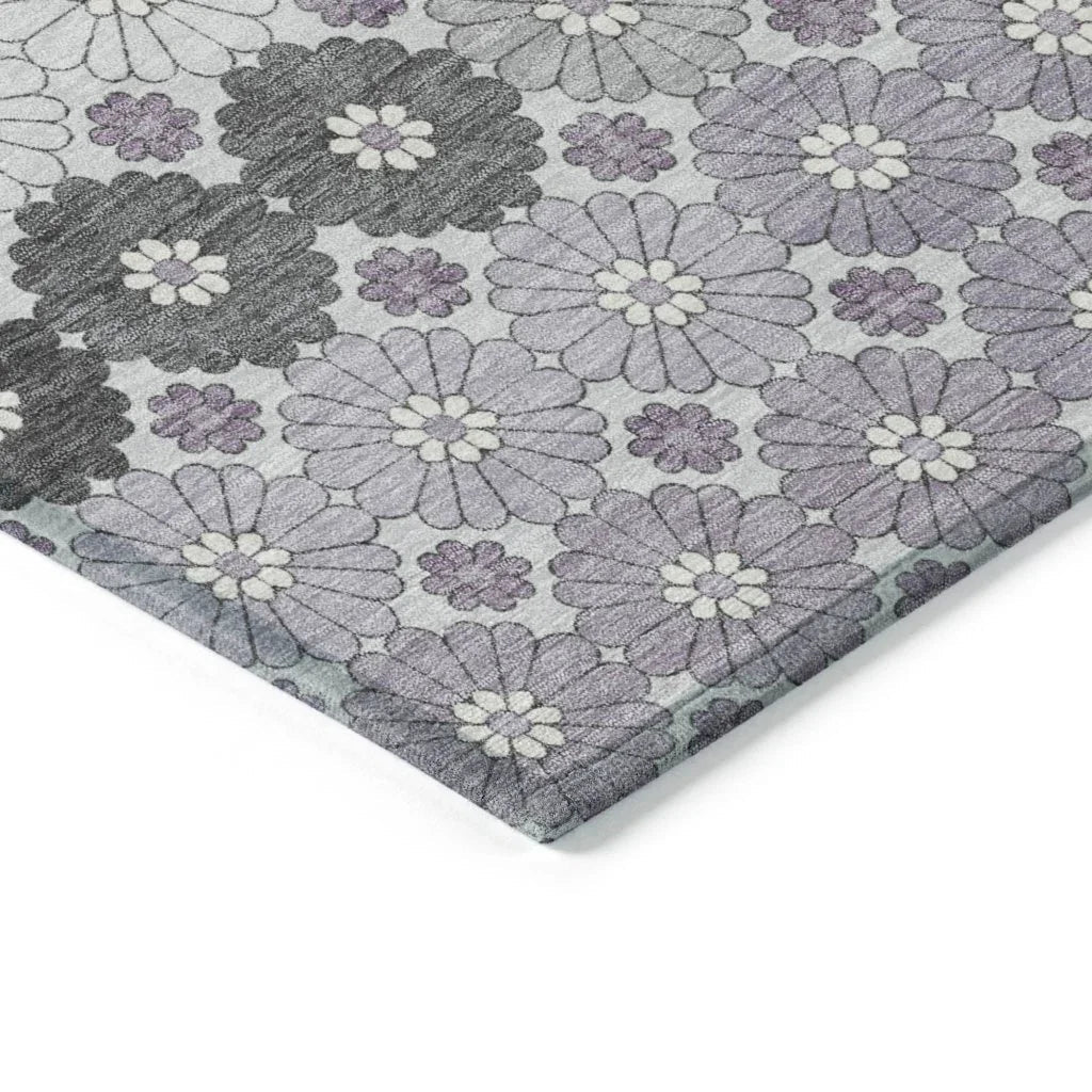 LOOMLAN Rugs Braeyn Purple Washable Indoor-Outdoor Rug