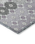 LOOMLAN Rugs Braeyn Purple Washable Indoor-Outdoor Rug