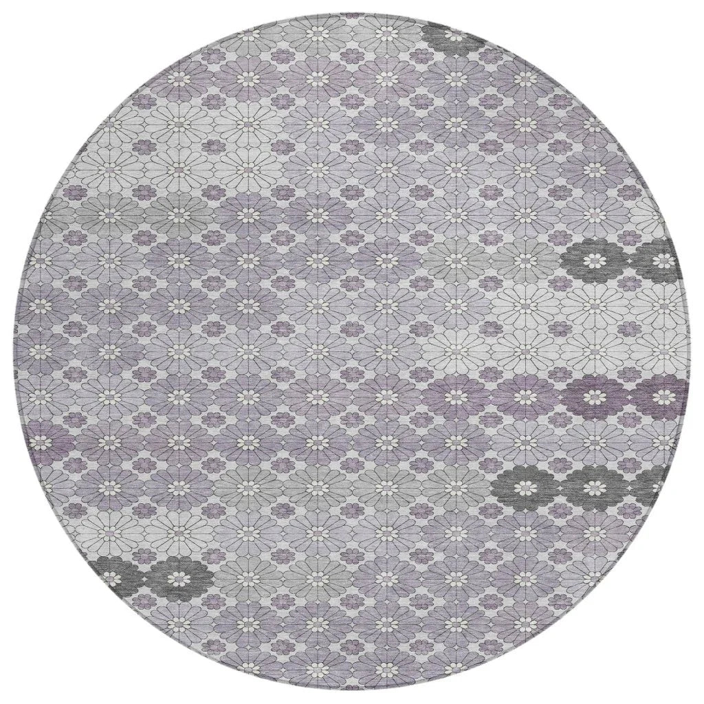 LOOMLAN Rugs Braeyn Purple Washable Indoor-Outdoor Rug