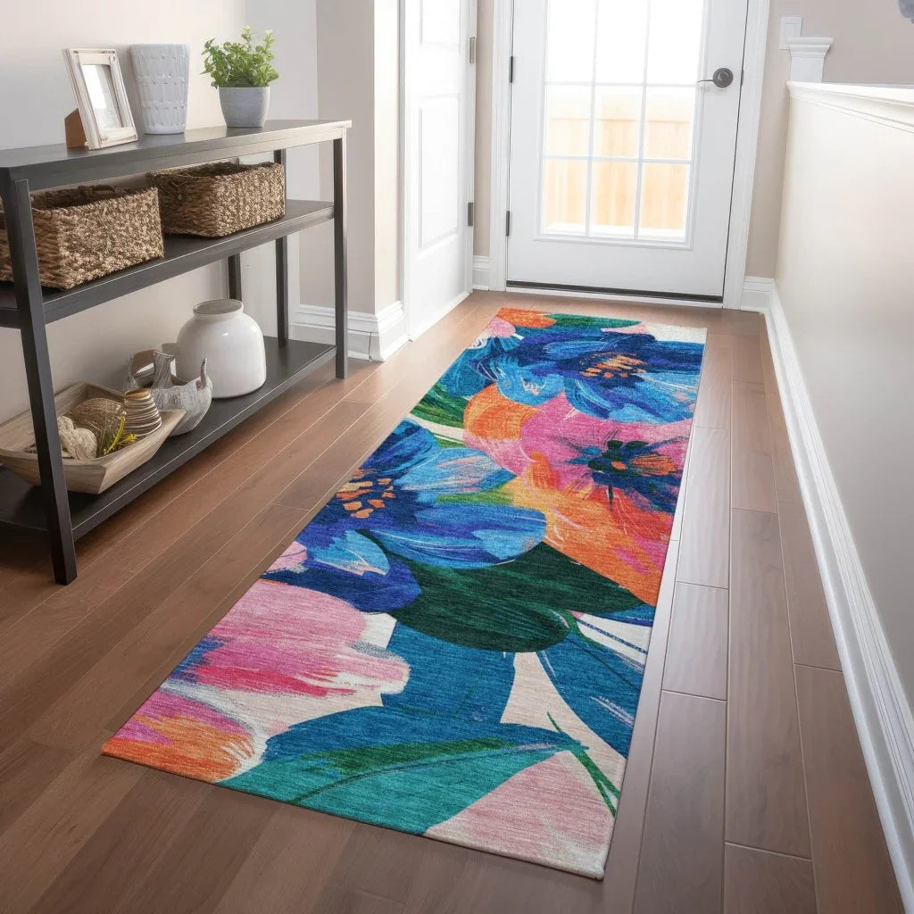 LOOMLAN Rugs Braidea Blue Washable Indoor-Outdoor Rug
