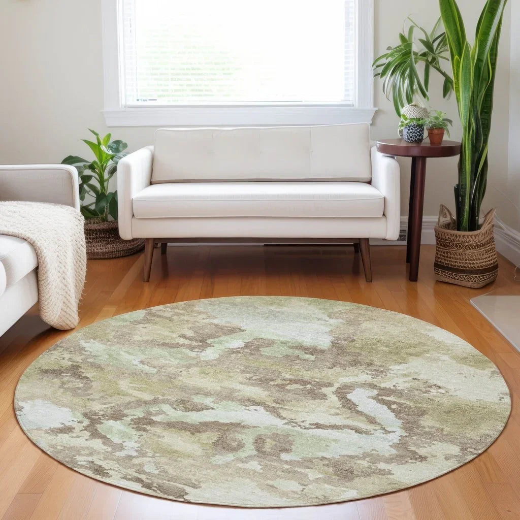 LOOMLAN Rugs Branza Brown Washable Indoor-Outdoor Rug