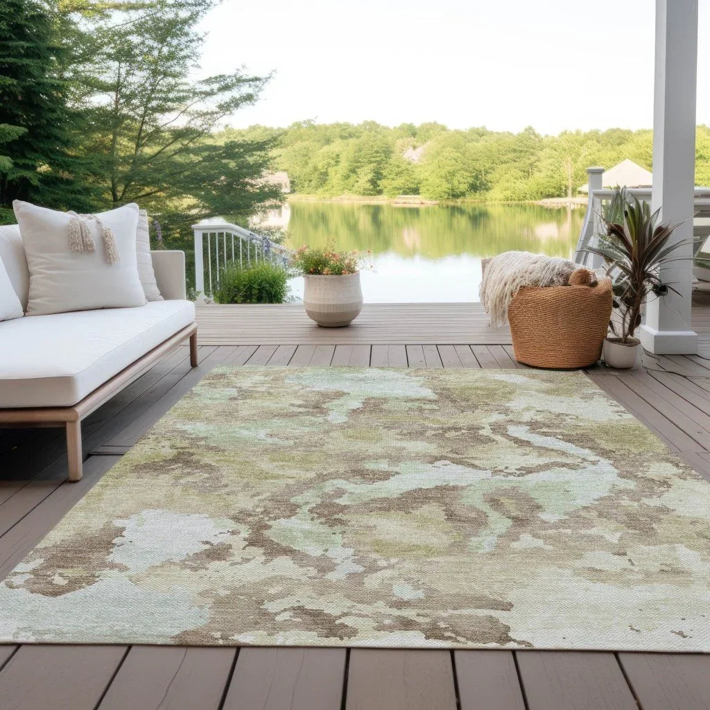 LOOMLAN Rugs Branza Brown Washable Indoor-Outdoor Rug