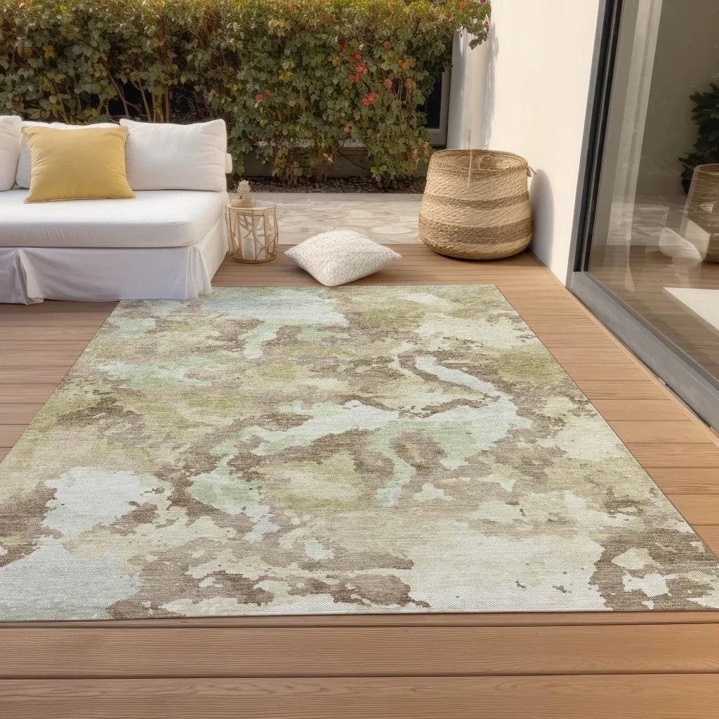 LOOMLAN Rugs Branza Brown Washable Indoor-Outdoor Rug