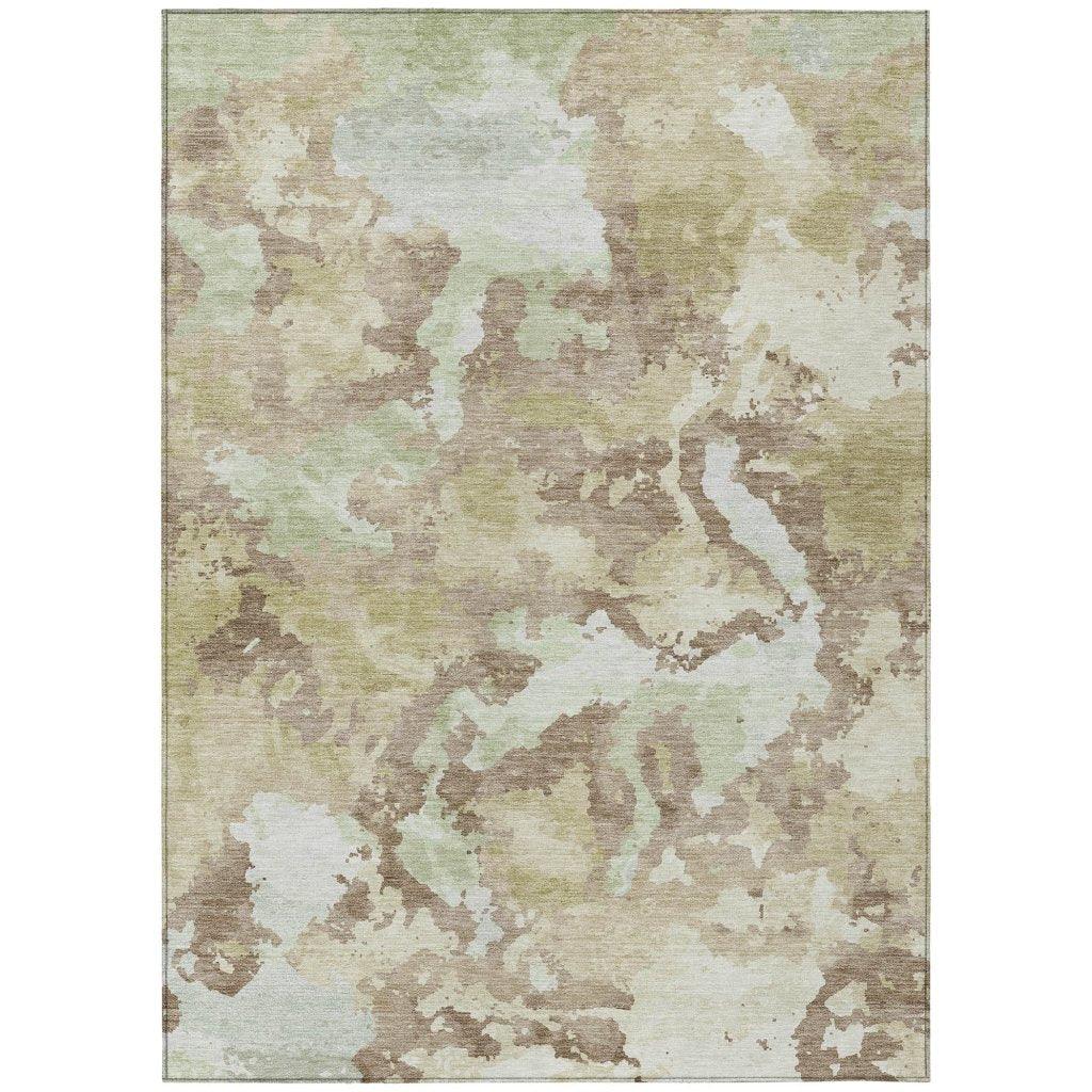 LOOMLAN Rugs Branza Brown Washable Indoor-Outdoor Rug