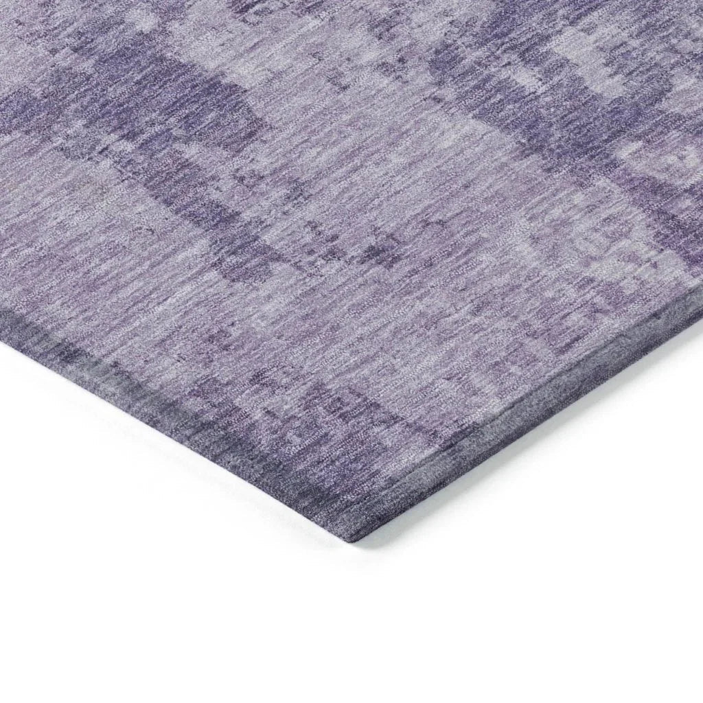 LOOMLAN Rugs Bravari Purple Washable Indoor-Outdoor Rug