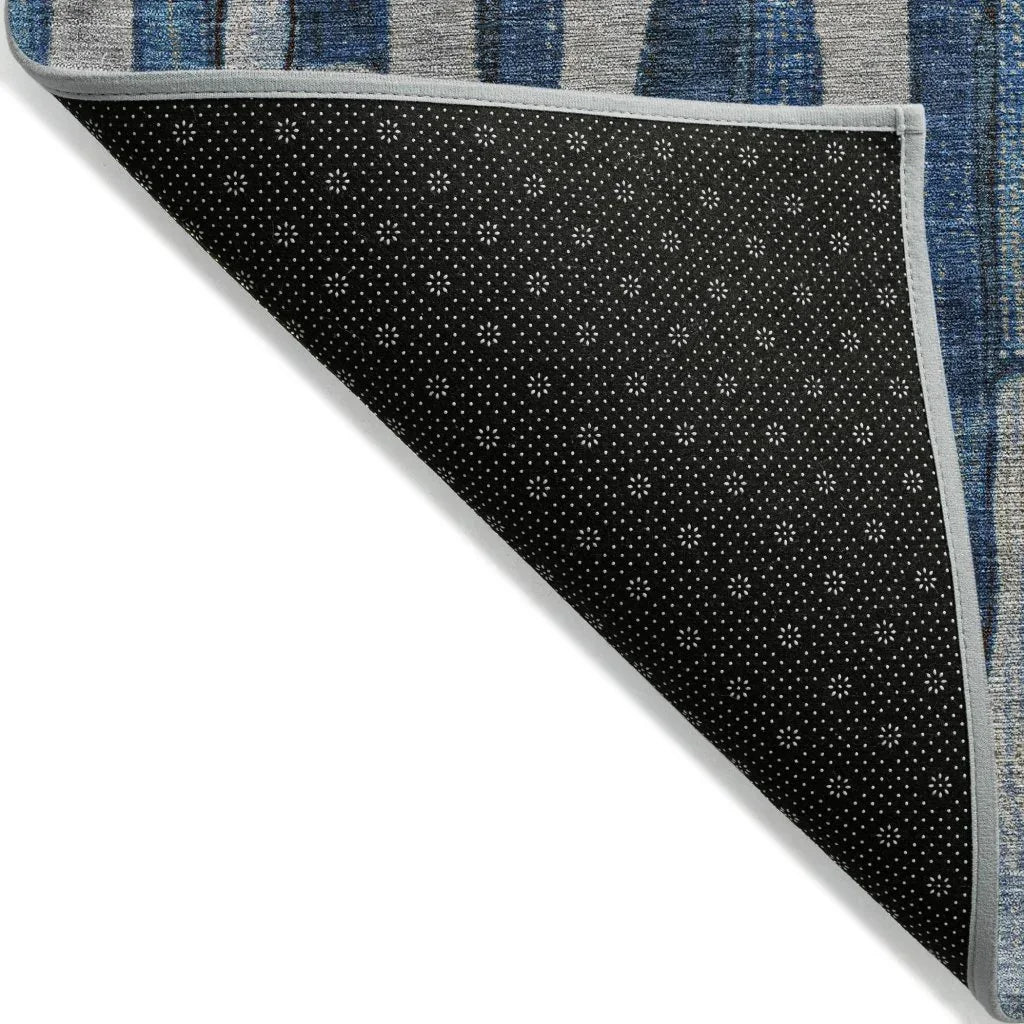 LOOMLAN Rugs Brienna Blue Washable Indoor-Outdoor Rug