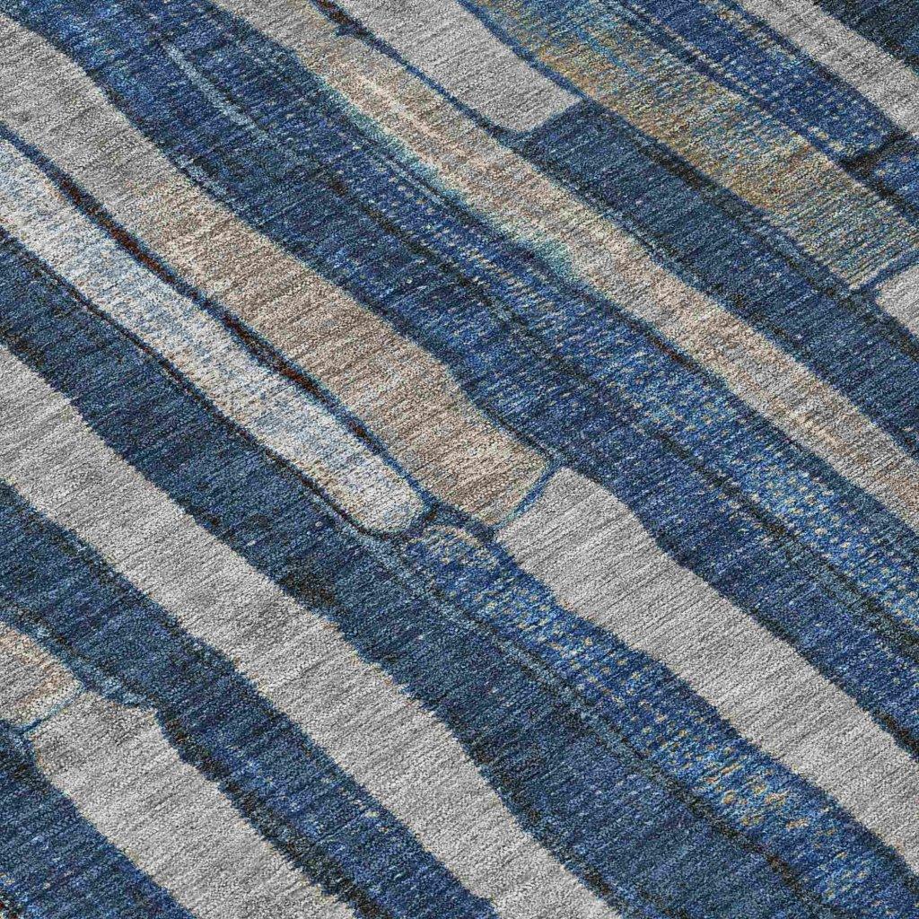 LOOMLAN Rugs Brienna Blue Washable Indoor-Outdoor Rug