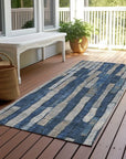 LOOMLAN Rugs Brienna Blue Washable Indoor-Outdoor Rug