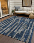 LOOMLAN Rugs Brienna Blue Washable Indoor-Outdoor Rug