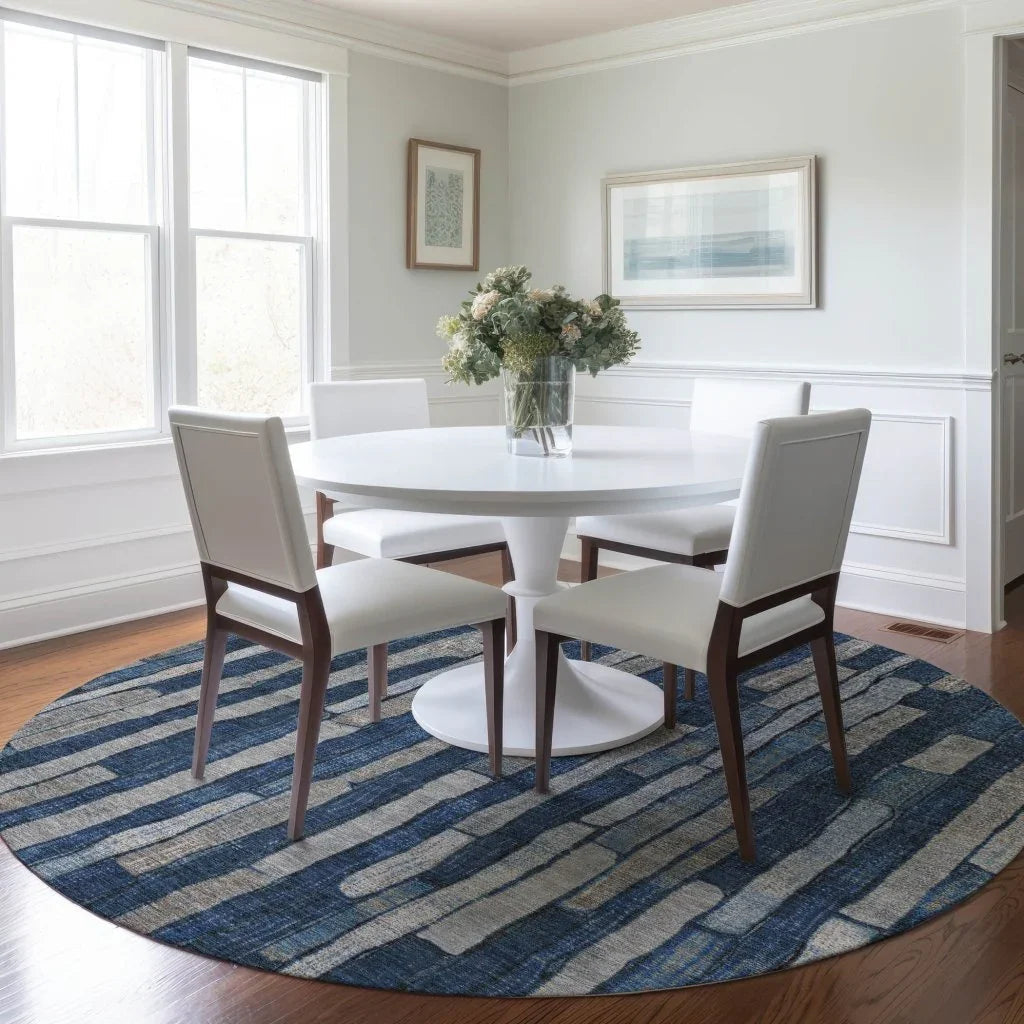 LOOMLAN Rugs Brienna Blue Washable Indoor-Outdoor Rug