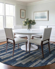 LOOMLAN Rugs Brienna Blue Washable Indoor-Outdoor Rug