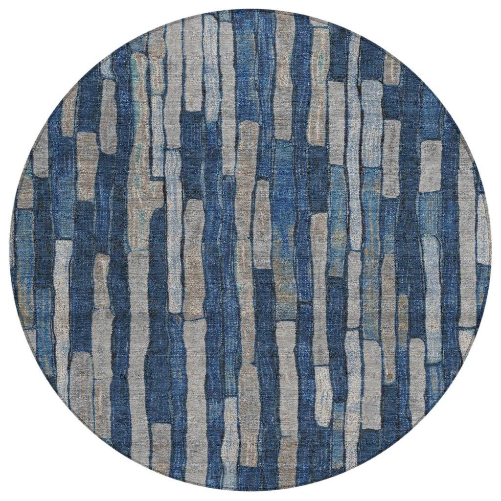 LOOMLAN Rugs Brienna Blue Washable Indoor-Outdoor Rug