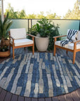 LOOMLAN Rugs Brienna Blue Washable Indoor-Outdoor Rug