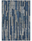 LOOMLAN Rugs Brienna Blue Washable Indoor-Outdoor Rug