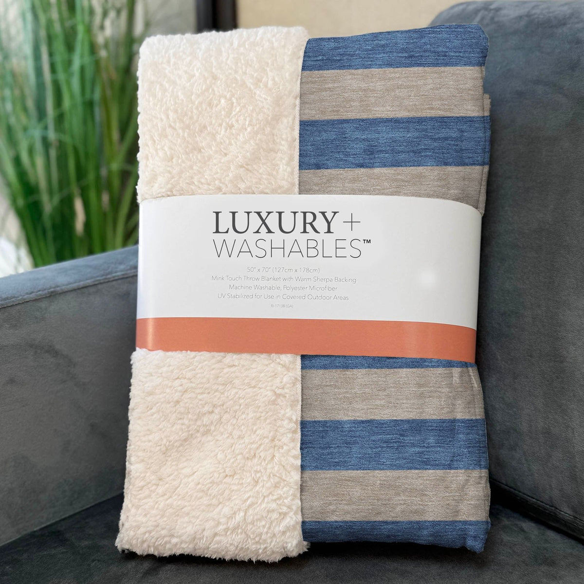 Fluid Mirage Tan Washable Indoor-Outdoor Rug