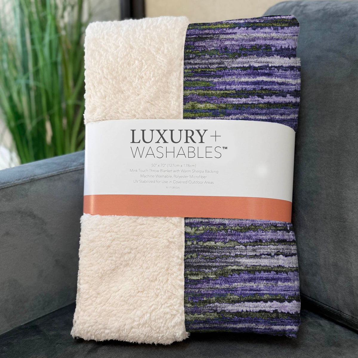 Pixel Weave Purple Washable Indoor-Outdoor Rug