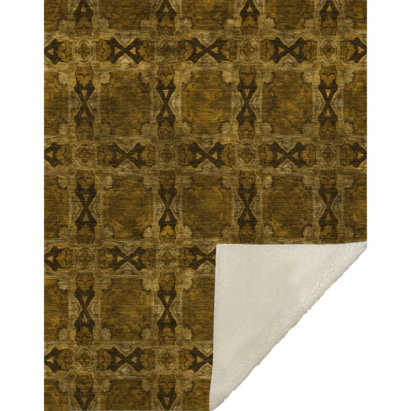 Panel Chocolate Washable Indoor-Outdoor Rug