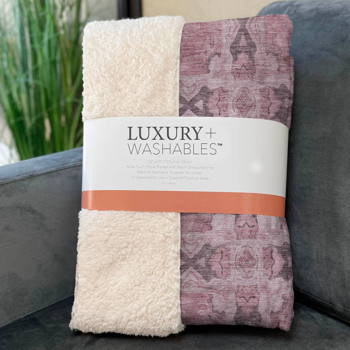 Panel Pink Washable Indoor-Outdoor Rug