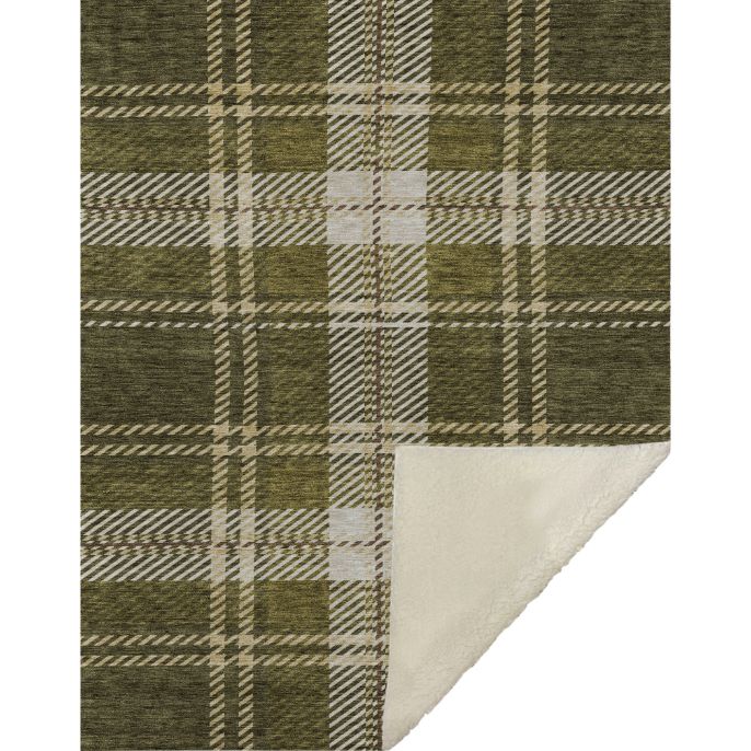 Spiral Whispers Olive Washable Indoor-Outdoor Rug