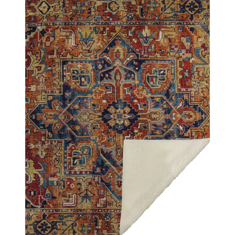 Oriental Paprika Washable Indoor-Outdoor Rug