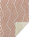 Geometric Orange Washable Indoor-Outdoor Rug