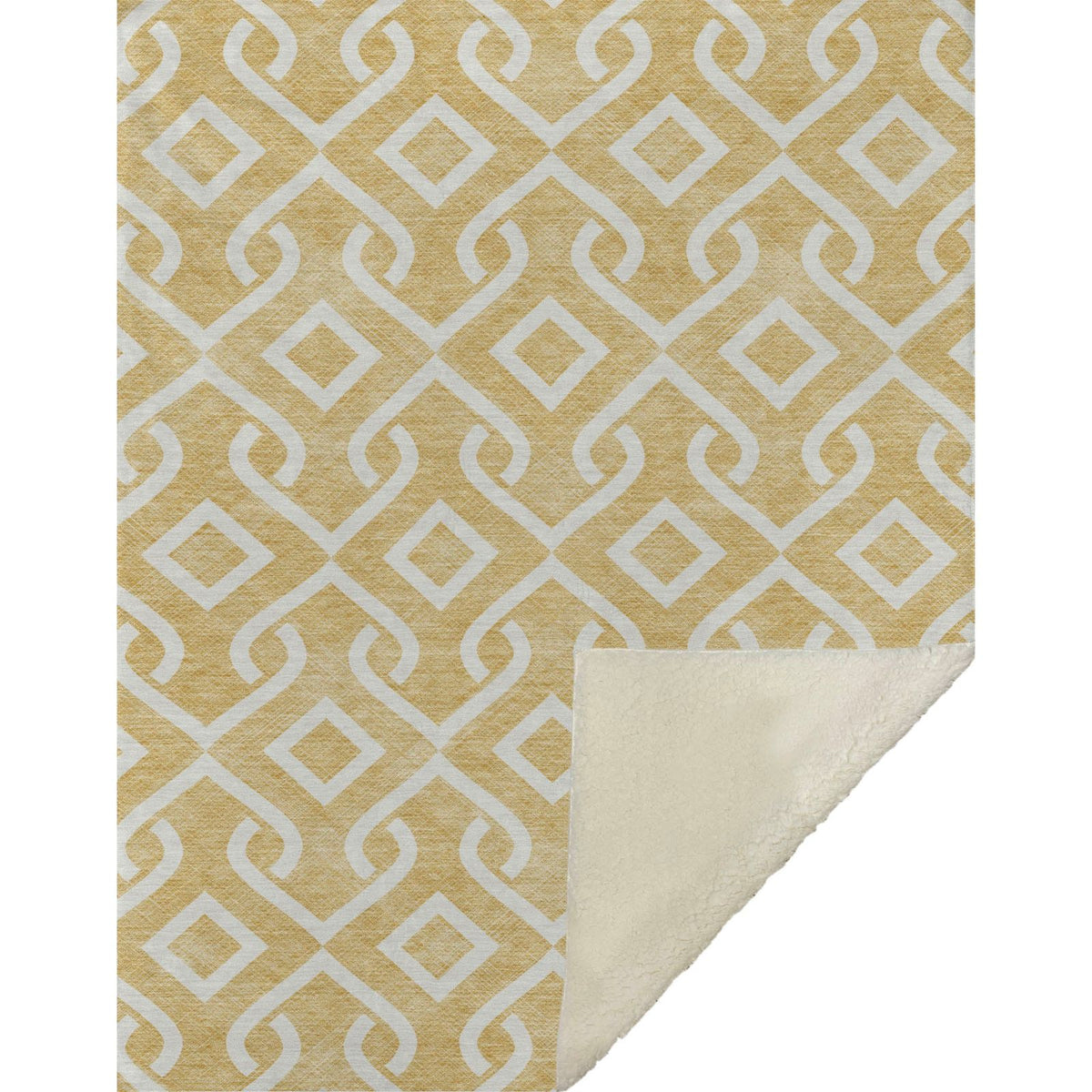 Offset Stripes Gold Washable Indoor-Outdoor Rug