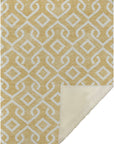 Offset Stripes Gold Washable Indoor-Outdoor Rug