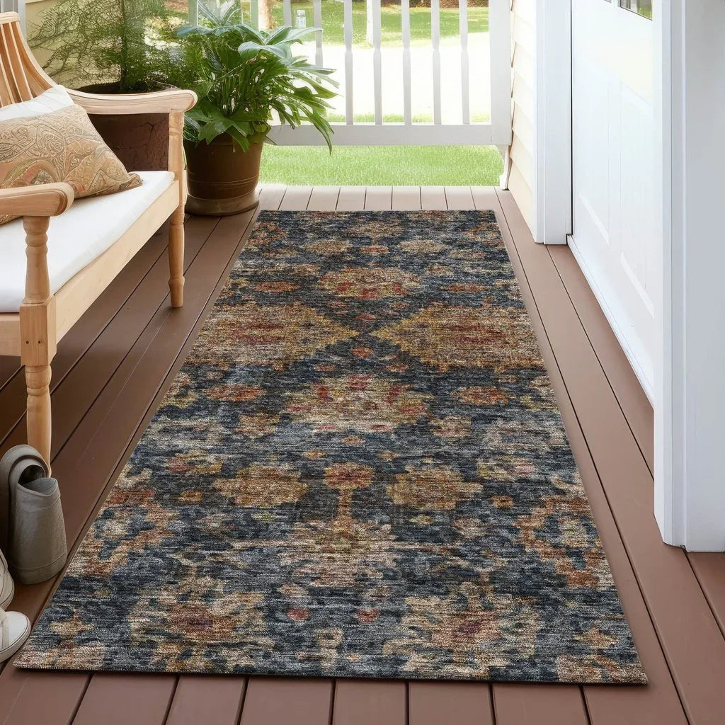 LOOMLAN Rugs Cadenza Blue Washable Indoor-Outdoor Rug