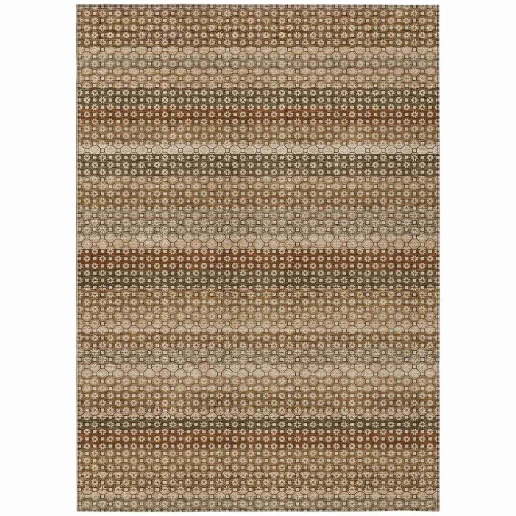 LOOMLAN Rugs Cadira Orange Washable Indoor-Outdoor Rug