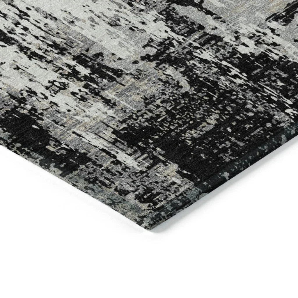 LOOMLAN Rugs Caelan Black Washable Indoor-Outdoor Rug