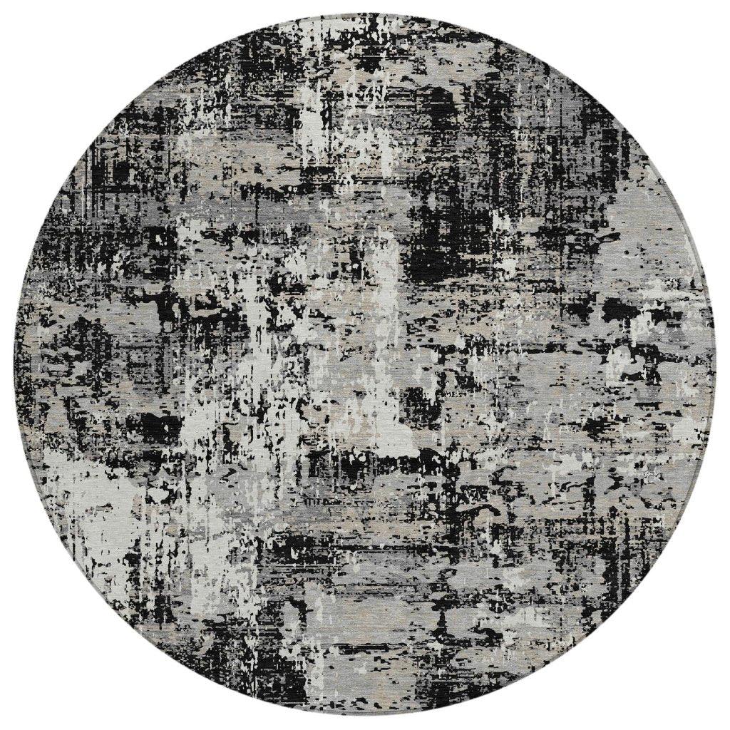 LOOMLAN Rugs Caelan Black Washable Indoor-Outdoor Rug