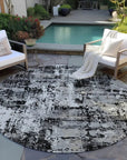 LOOMLAN Rugs Caelan Black Washable Indoor-Outdoor Rug