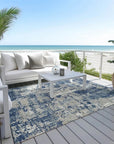 LOOMLAN Rugs Caelan Blue Washable Indoor-Outdoor Rug