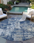 LOOMLAN Rugs Caelan Blue Washable Indoor-Outdoor Rug