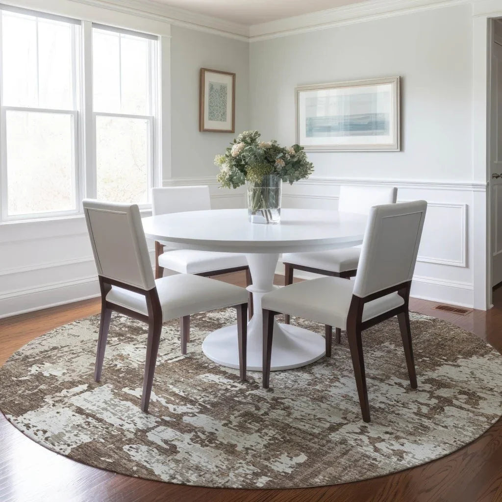 LOOMLAN Rugs Caelan Brown Washable Indoor-Outdoor Rug