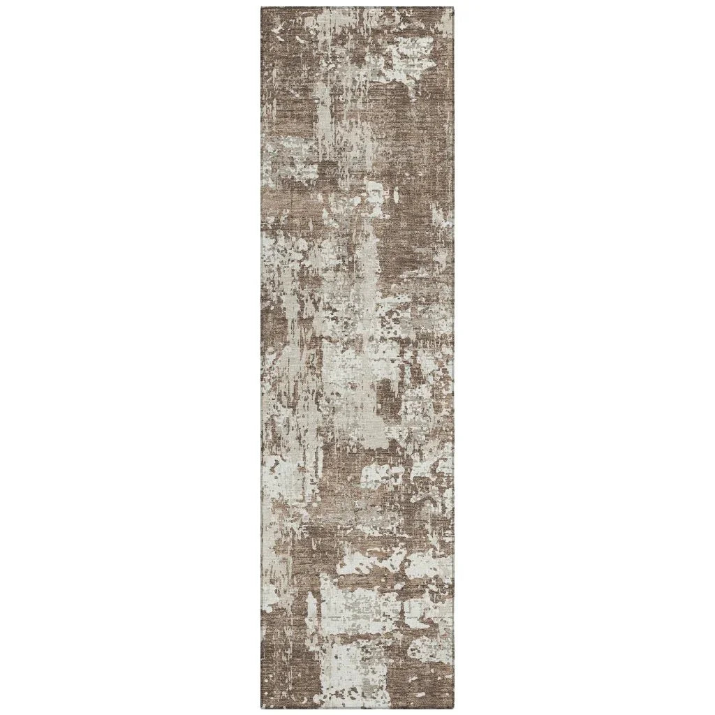 LOOMLAN Rugs Caelan Brown Washable Indoor-Outdoor Rug