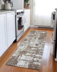 LOOMLAN Rugs Caelan Brown Washable Indoor-Outdoor Rug