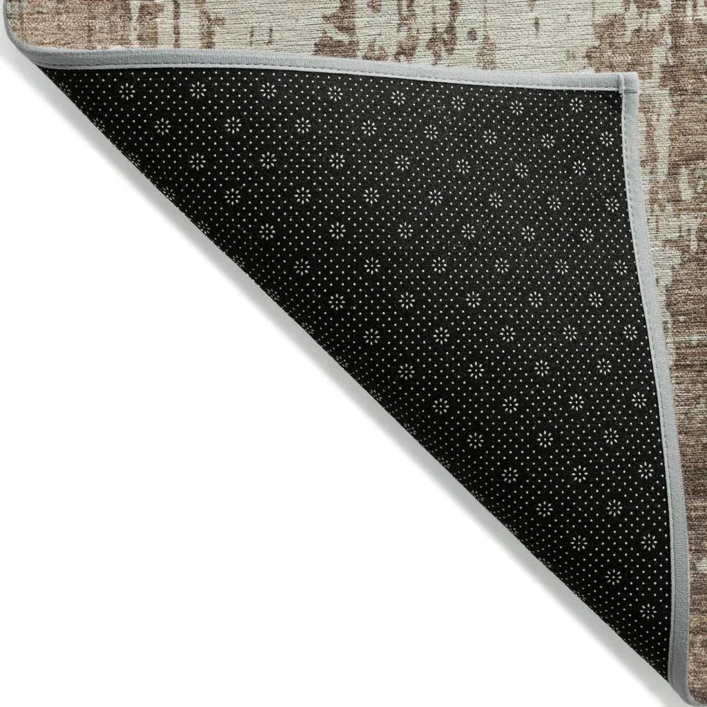 LOOMLAN Rugs Caelan Brown Washable Indoor-Outdoor Rug