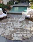 LOOMLAN Rugs Caelan Brown Washable Indoor-Outdoor Rug