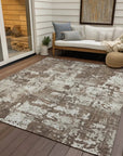 LOOMLAN Rugs Caelan Brown Washable Indoor-Outdoor Rug