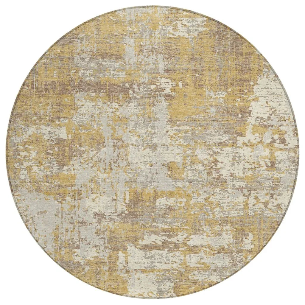 LOOMLAN Rugs Caelan Gold Washable Indoor-Outdoor Rug