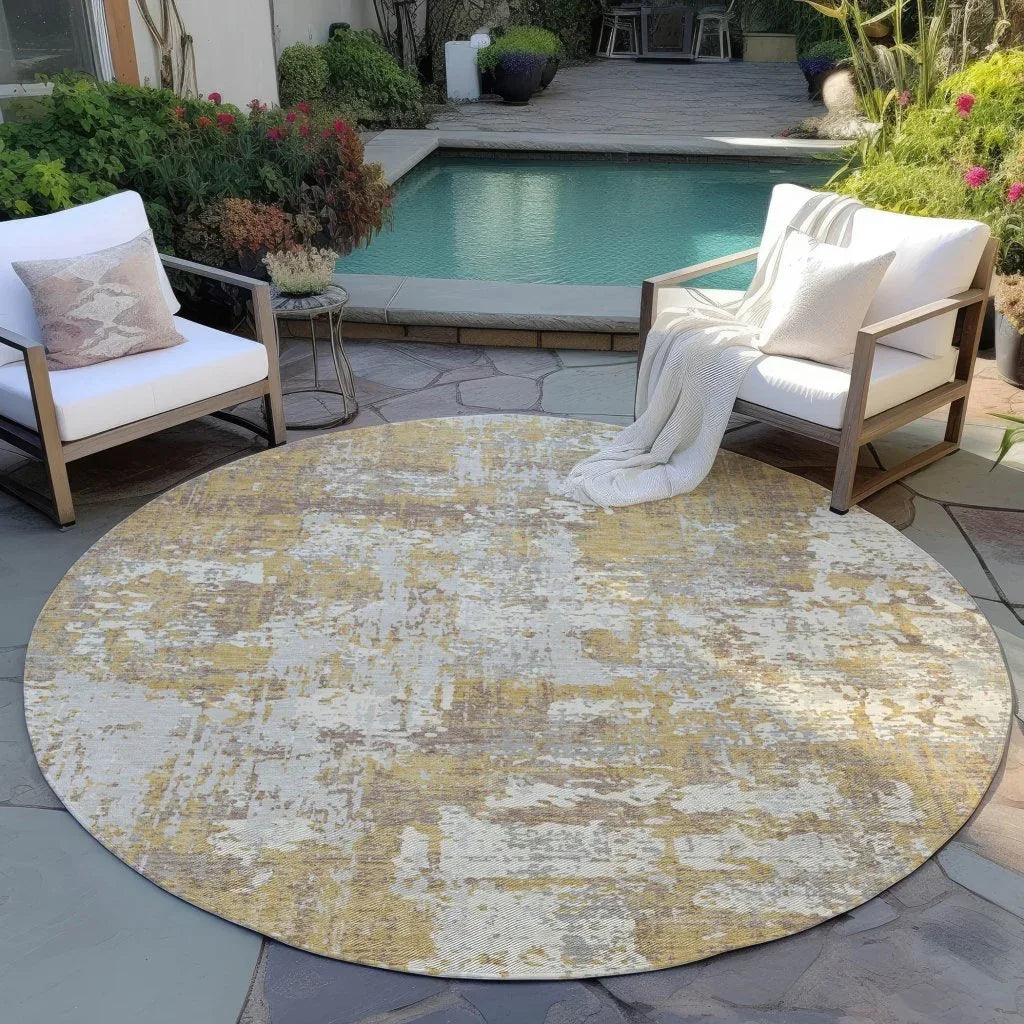 LOOMLAN Rugs Caelan Gold Washable Indoor-Outdoor Rug