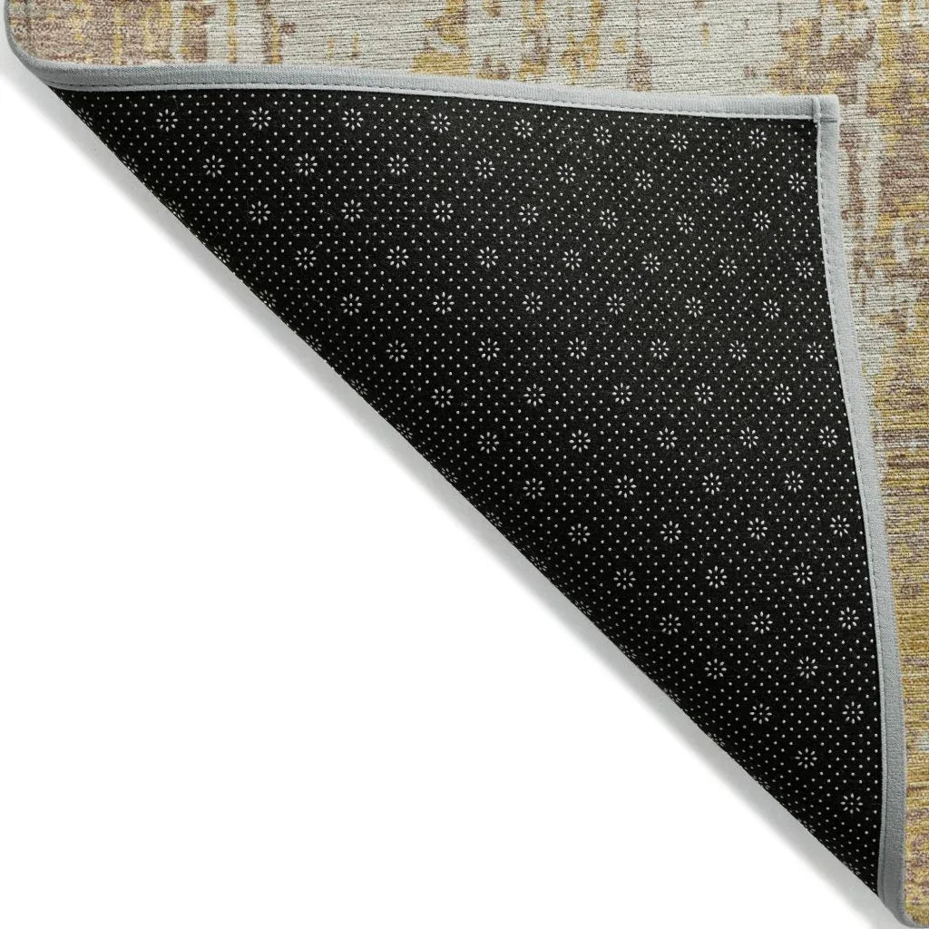 LOOMLAN Rugs Caelan Gold Washable Indoor-Outdoor Rug